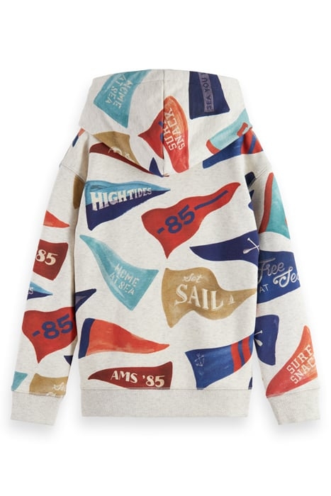 RELAXED-FIT ALL-OVER PRINTED HOODIE FLAG PRINT 2