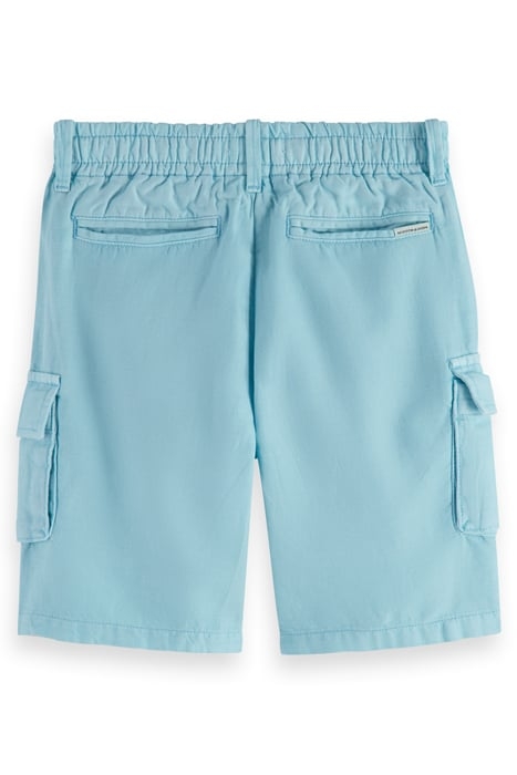 LONGER-LENGTH - GARMENT-DYED COTTON LINEN CARGO SHORTS BLUE 2