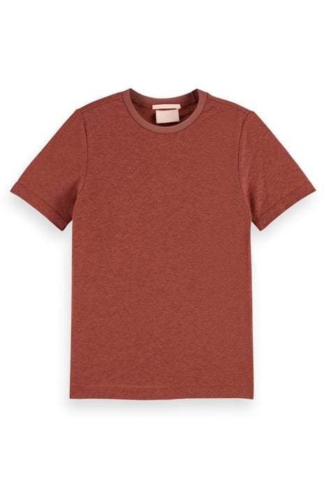 SLIM-FIT LINEN BLEND T-SHIRT TERRACOTTA 1