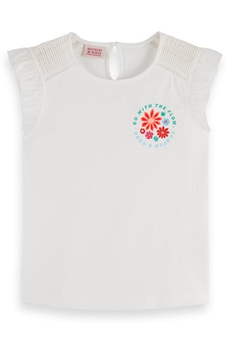 WOVEN DETAIL REGULAR-FIT T-SHIRT WHITE 1