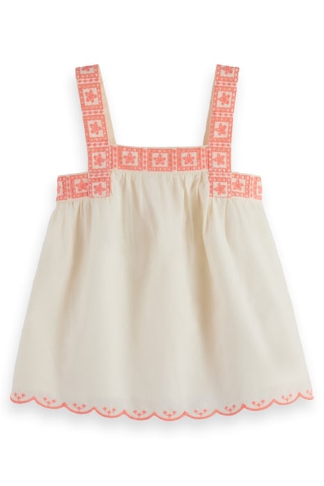 NEON EMBROIDERED TANK TOP ECRU 1