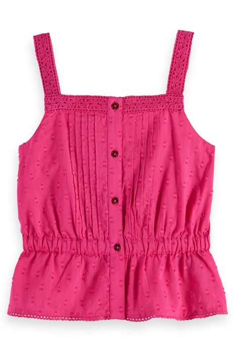 SLEEVELESS CLIP JACQUARD TOP FUN FUCHSIA 1