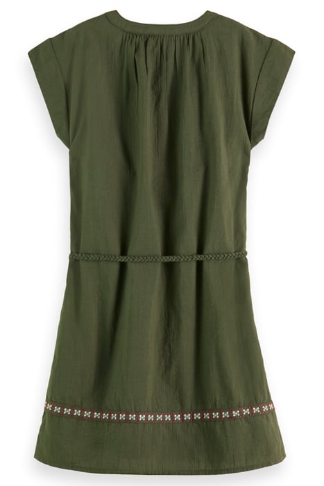 NEON POP EMBROIDERED KAFTAN DRESS SEAWEED GREEN 2