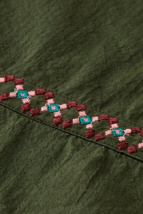 NEON POP EMBROIDERED KAFTAN DRESS SEAWEED GREEN 3