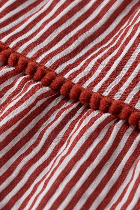 A-LINE CRINKLE COTTON DRESS TERRACOTTA STRIPE 3