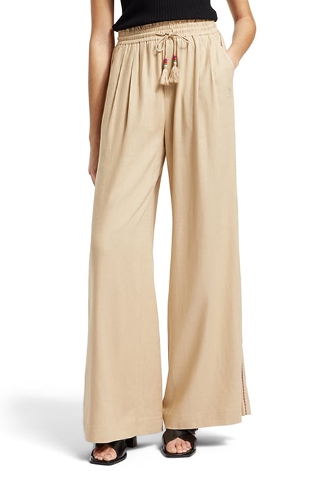 LINEN PULL-ON PANT MOCCA 1