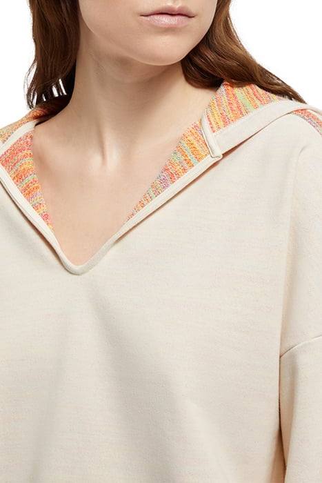 SLOUCHY FIT SHOULDER DETAIL HOODIE SOFT ICE 6