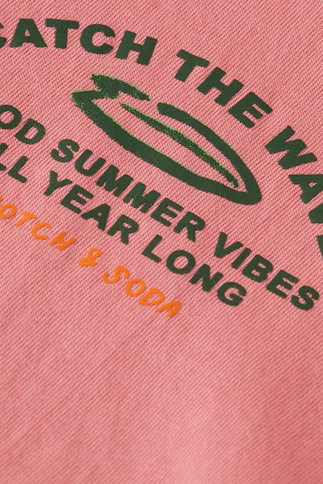 REGULAR FIT LEFT CHEST ARTWORK T-SHIRT PEACHY 7