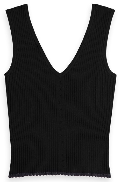 TIE BACK KNITTED TANK EVENING BLACK 5