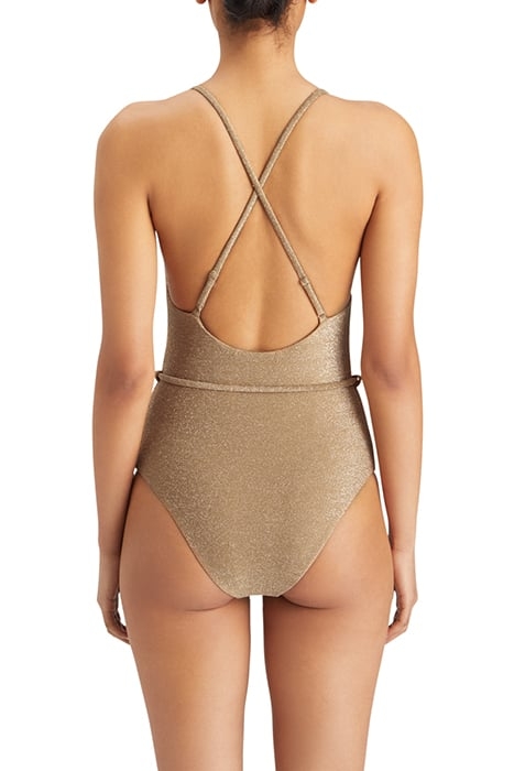 METALLIC SWIMSUIT WITH TIE LIGHT ARMY 2