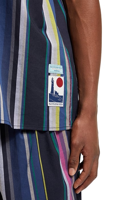 MULTICOLOUR STRIPED FINE COTTO BLACK MULTI STRIPE 7