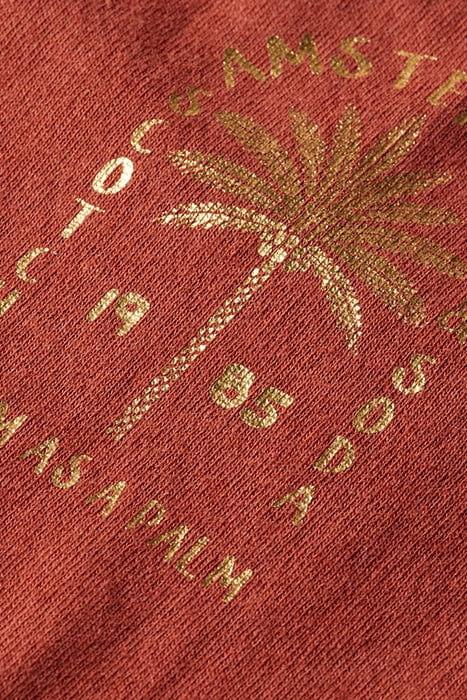 WASHED EMBROIDERED T-SHIRT TERRACOTTA 3