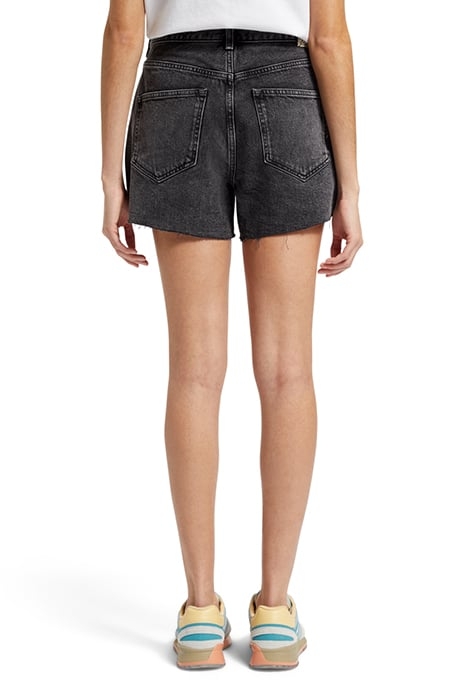 THE RAY 5 POCKET LOW RISE DENIM SHORT — WASHED BLACK 2