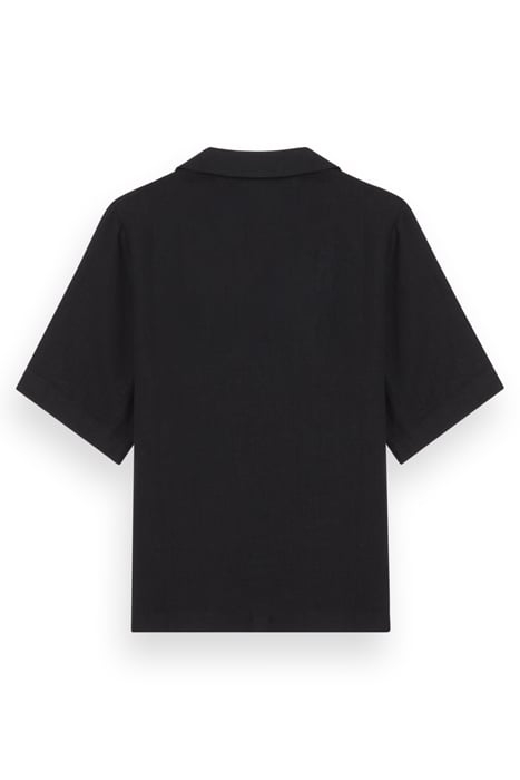 CAMP SHIRT IN LINEN BLACK 2