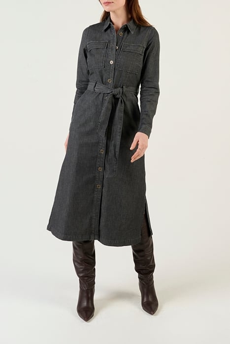 DRESS WOVEN LONG 23001948 ANTHRA 1