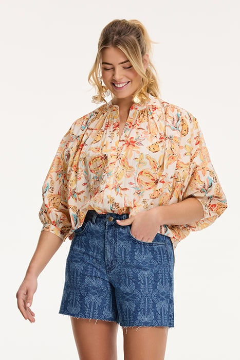 EVELYN BLOUSE FRUITY BLUES ORANGE FRUITY BLUES 1