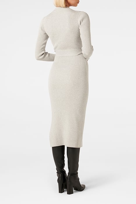 LILY RIB COLUMN KNIT DRESS GREY 2