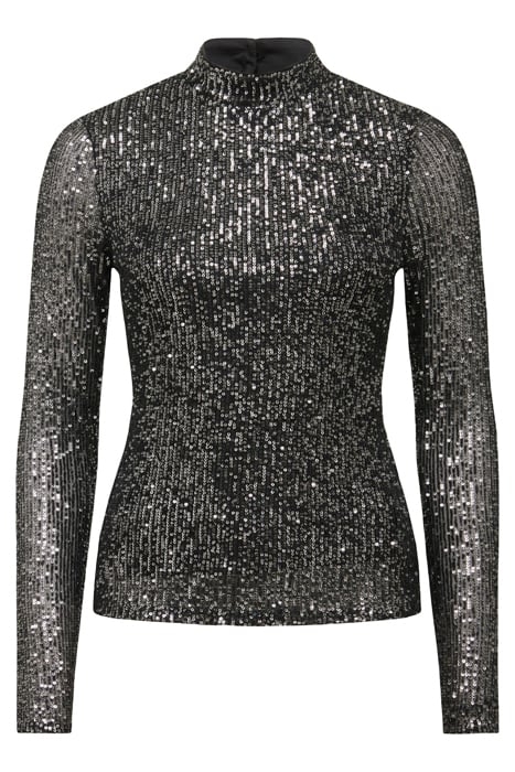 ANTHEA HIGH NECK SEQUIN TOP GUNMETAL 4