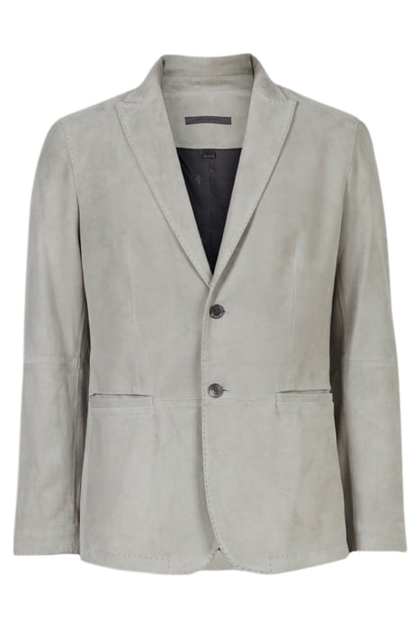 GOAT SKIN TWO BUTTON PEAK LAPEL JACKET W GRIFFIN GREY 1