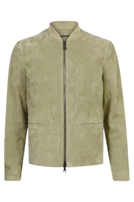 ZIP FRONT JACKET WITH RIB COLLAR AND INN GREEN OPAL 2