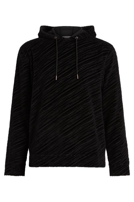LANIER REGULAR FIT LS HOODIE WITH BURN-O BLACK 1