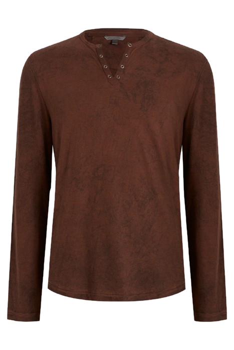 ASH LS GROMMET HENLEY WITH CARBON WASH COPPER 1
