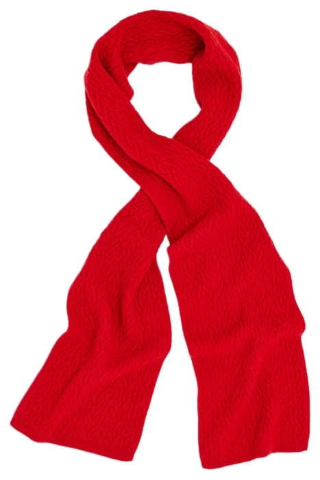CABLE SCARF POPPY 1