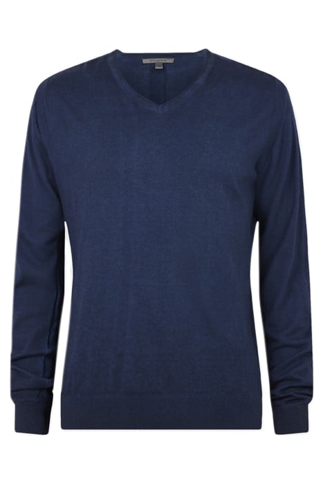 DREW LS SILK BLEND MAGIC WASH VEE DARK NAVY 1