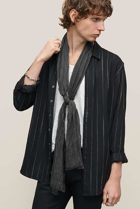 PRINCE OF WALE PLAID PRINTED SCARF IRON GREY 2