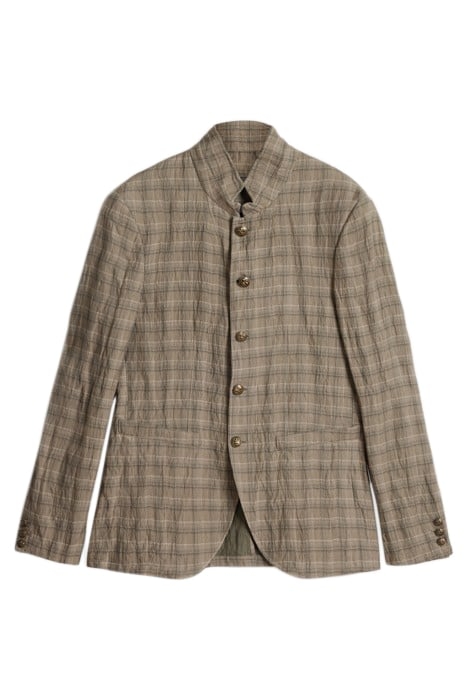 SLIM FIT BUTTON CLOSURE SOFT JACKET WITH OLIVE LEAF 2