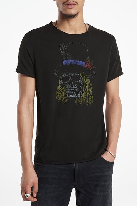 SS RAW EDGE TEE VINTAGE WASH -SKULL TOP BLACK 1