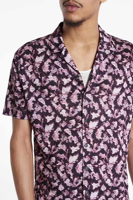 LEFLORE REGULAR FIT SS CAMP SHIRT WITH F ANTIQUE ROSE 3