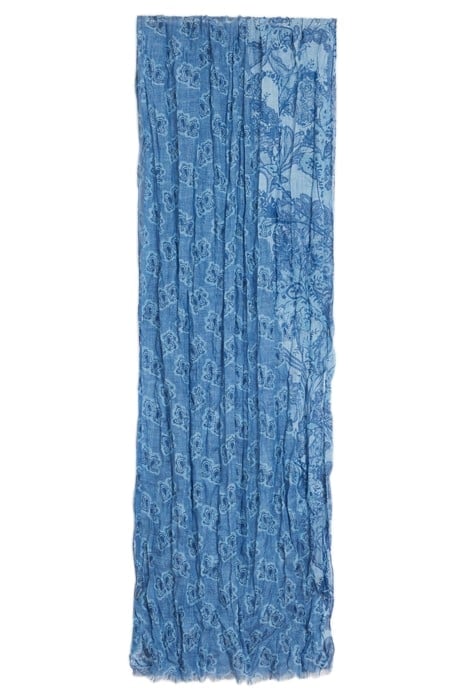 MIXED PAISLEY PATTERN PRINTED SCARF WATER BLUE 1