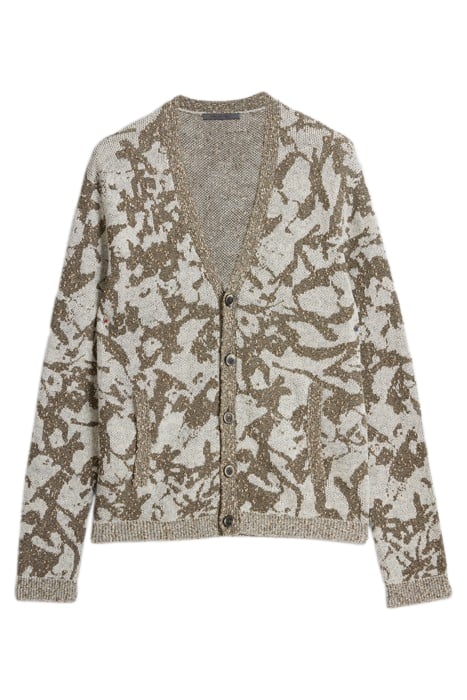 CARLISLE EASY FIT CARDIGAN WITH INK SPLA MOCHA 2