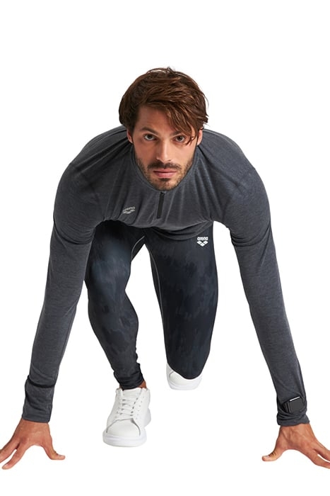 M THERMAL H/Z LONG SLEEVE BLACK MELANGE-SILVER 5