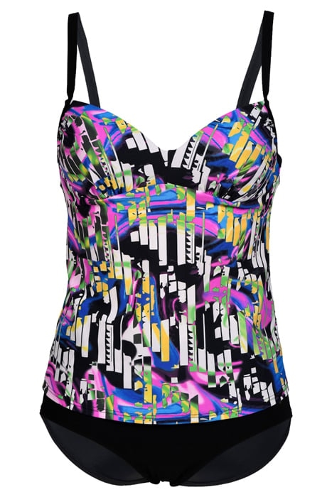 WOMEN'S BODYLIFT TANKINI CAROLINA C-CUP BLACK MULTI-BLACK 4