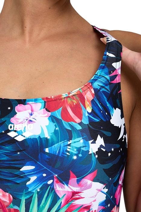 WOMEN'S ARENA FLOWER SWIMSUIT CONTROL PR BLACK-BLACK MULTI 8