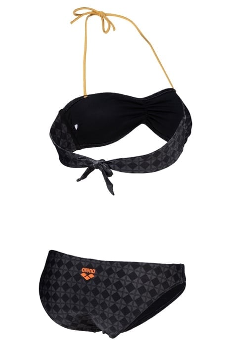 WOMEN'S ARENA 50TH BIKINI BANDEAU BLACK MULTI-GOLD 7