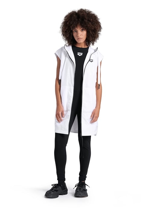 WOMEN'S HOODED SLEEVELESS JACKET MPH WHITE 3