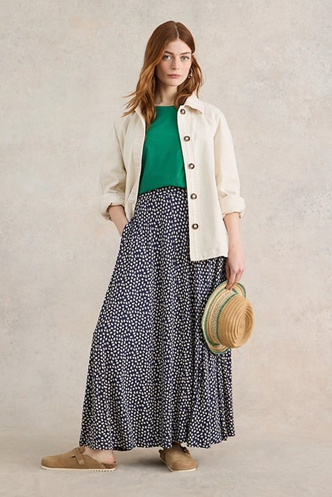 JADA ECO VERO MAXI SKIRT BLUE PRINTED 1