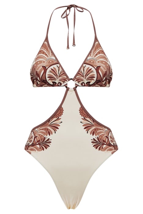 NATALIE-PRINT ONE-PIECE TAN 4