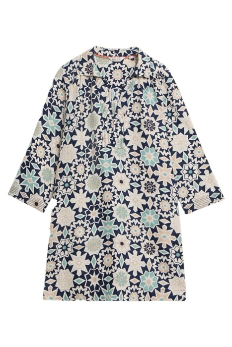 BLAIRE LINEN TUNIC NAVY PRINTED 1