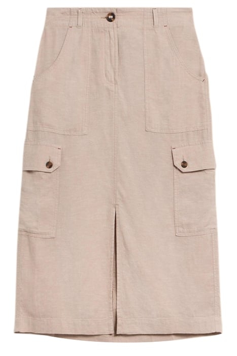 ARABELLA LINEN BLEND SKIRT LIGHT NATURAL 2