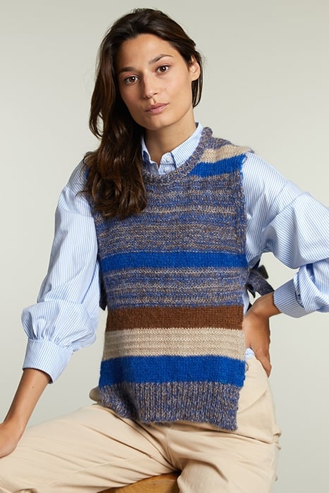 MULTI STRIPED CREW NECK SPENCER 1