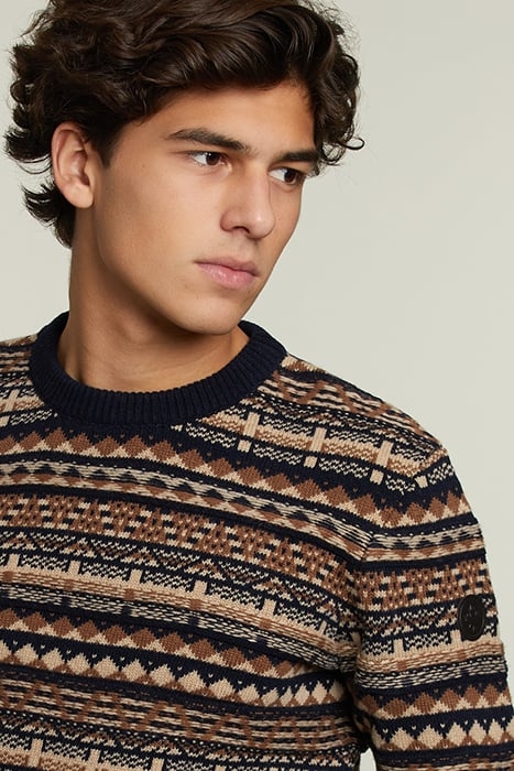 CUSTOM FIT WOOLEN FANTASY SWEATER NAVY 4