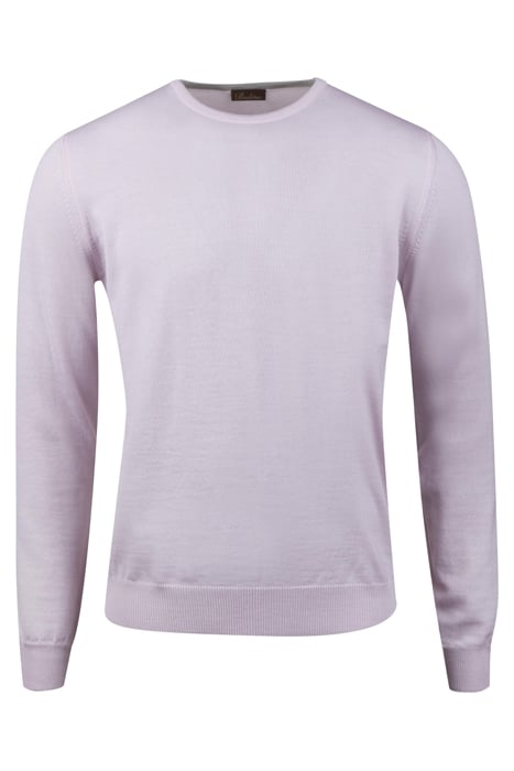 SWEATER KNITTED CREW NECK WITH PATCH MERINO WOOL PINK 1