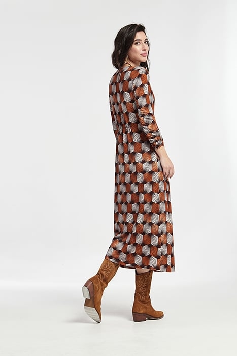 FRONT KNOT DETAIL CONTO DRESS RUSSET ORANGE 3
