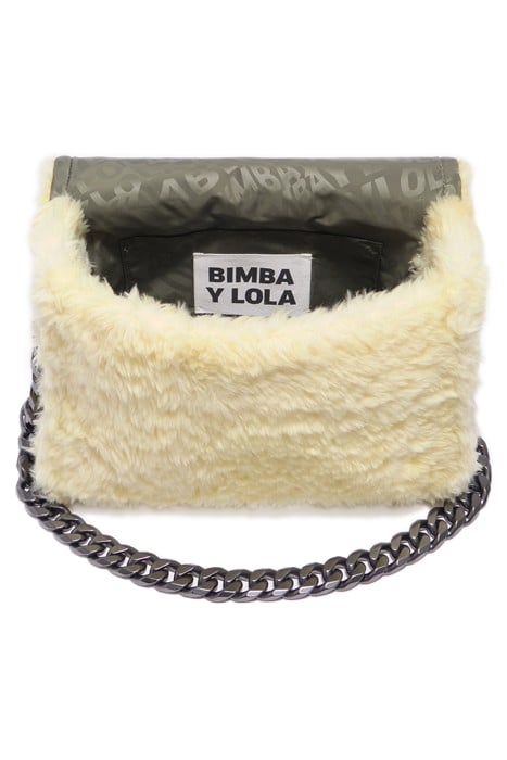 M LIGHT YELLOW FUR SHOULDER BAG 3