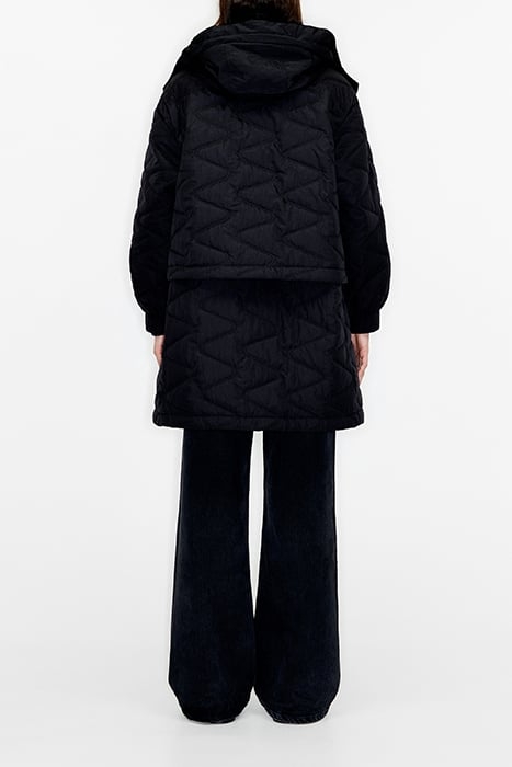 BLACK QUILTED MIDI PUFFER 2