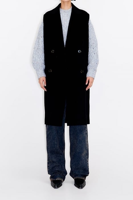 BLACK DOUBLE-FACE TAILORED VEST 1